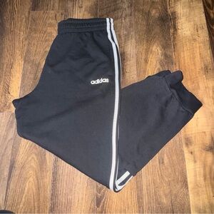 Adidas Black Joggers with White Accents